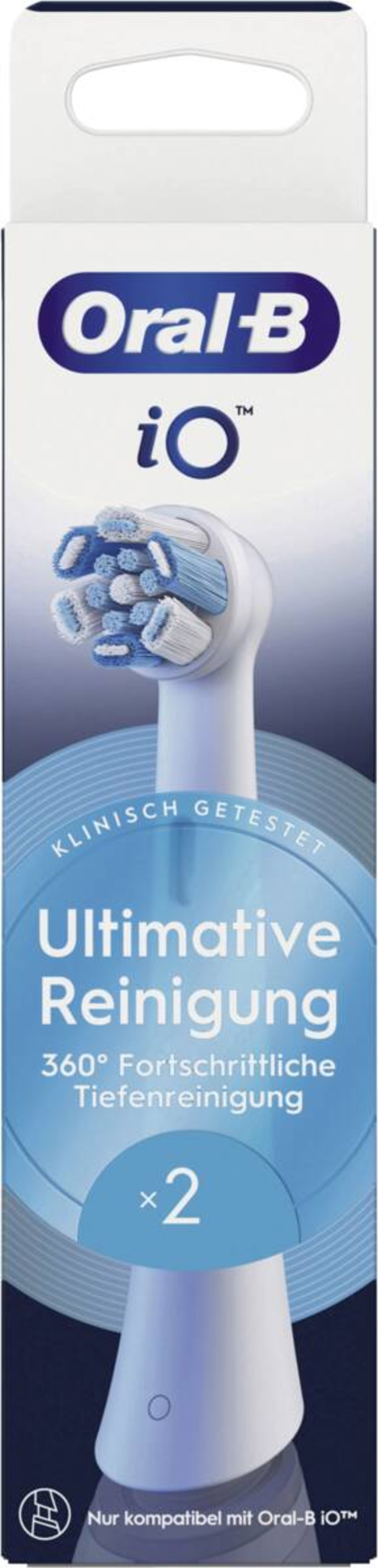Oral-B Aufsteckbürsten iO Ultimative Reinigung 2er für elektrische Oral-B iO Zahnbürsten,