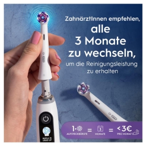 Oral-B iO Aufsteckbürsten Strahlendes Weiss 2er, für elektrische Oral-B iO Zahnbürsten, Zahnaufhellung, Weiß