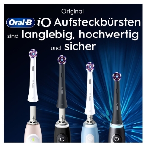 Oral-B iO Aufsteckbürsten Strahlendes Weiss 2er, für elektrische Oral-B iO Zahnbürsten, Zahnaufhellung, Weiß