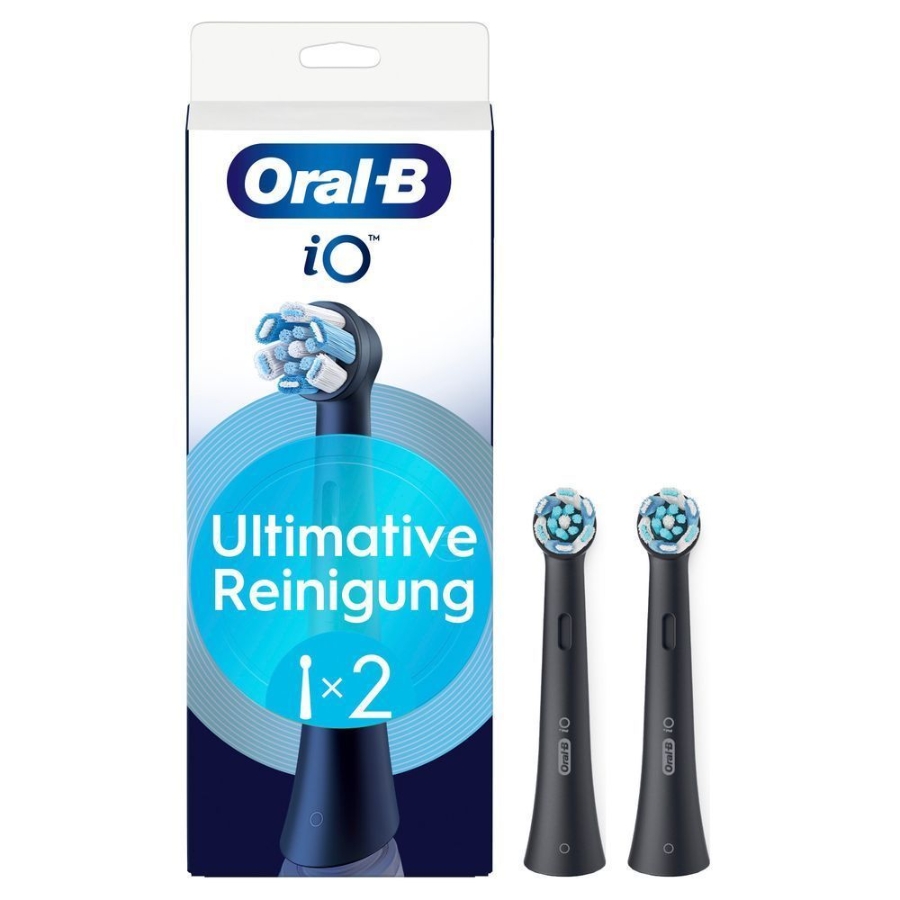 Oral-B Aufsteckbürsten iO Ultimative Reinigung Schwarz 2er für elektrische Oral-B iO Zahnbürsten, 
