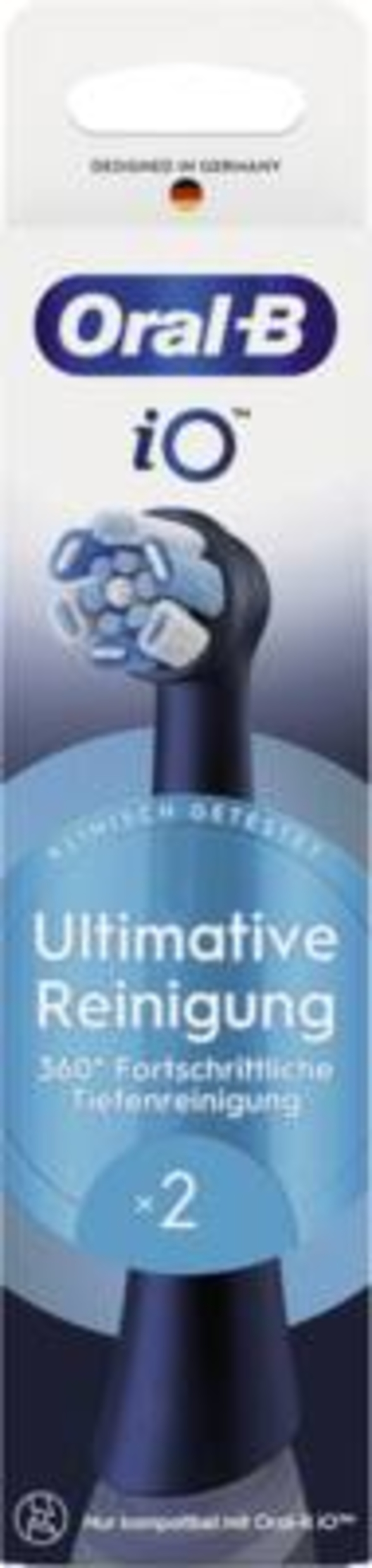 Oral-B Aufsteckbürsten iO Ultimative Reinigung Schwarz 2er für elektrische Oral-B iO Zahnbürsten, 