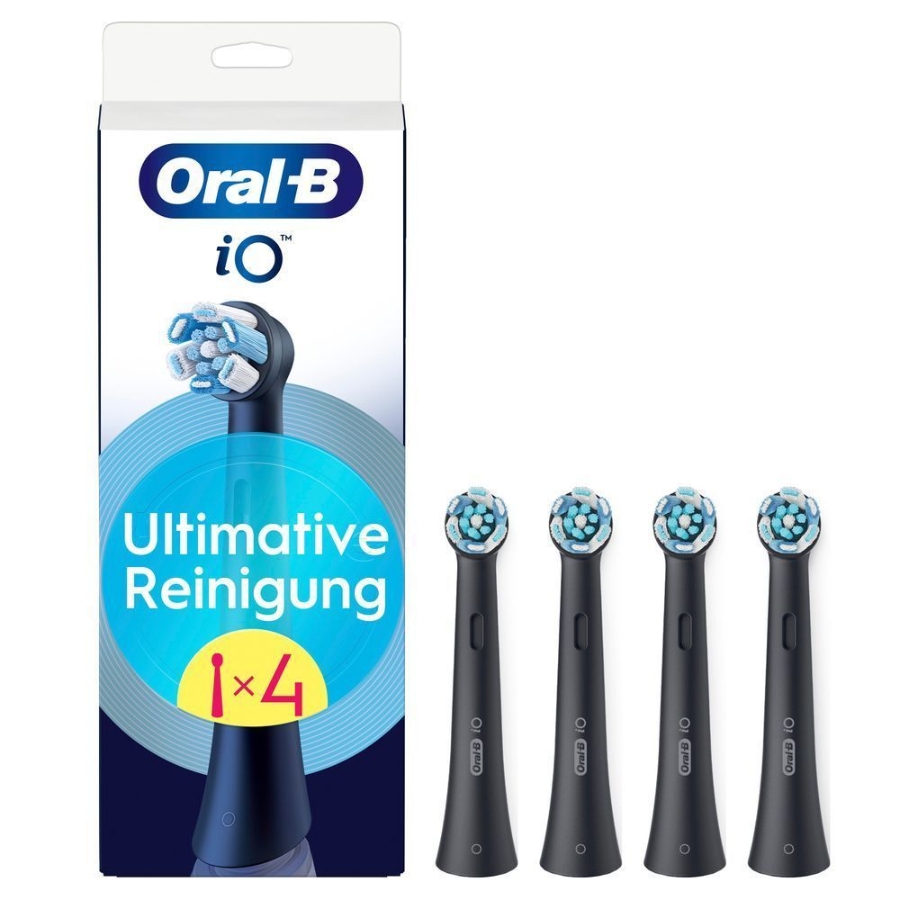 Oral-B Aufsteckbürsten iO Ultimative Reinigung Schwarz 4er für elektrische Oral-B iO Zahnbürsten, 