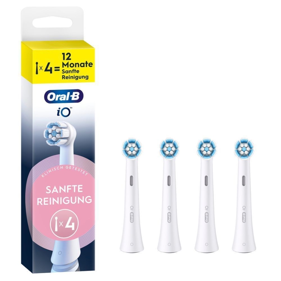 Oral-B Aufsteckbürsten iO Sanfte Reinigung 4er geeignet für empfindliches Zahnfleisch