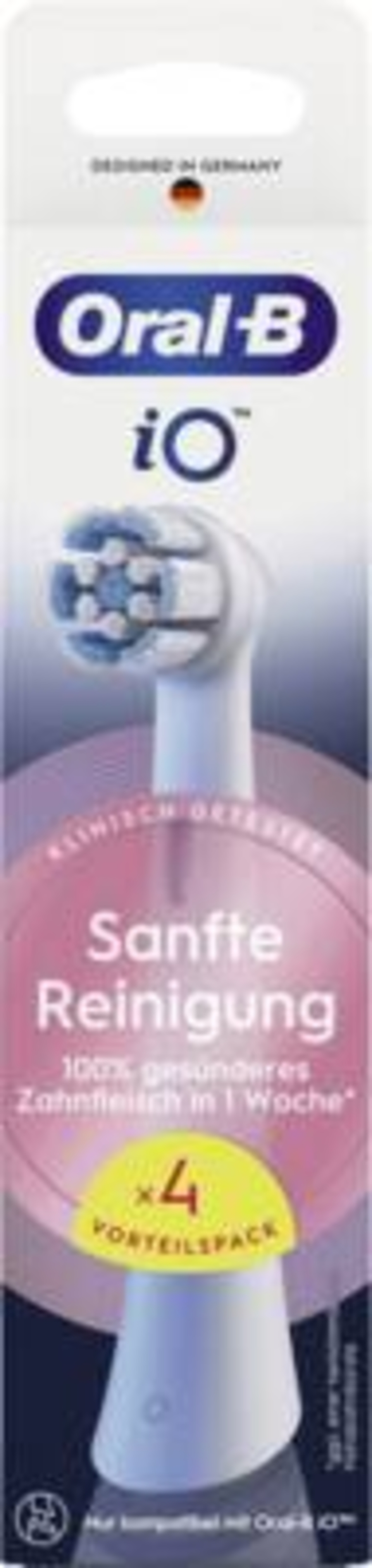 Oral-B Aufsteckbürsten iO Sanfte Reinigung 4er geeignet für empfindliches Zahnfleisch