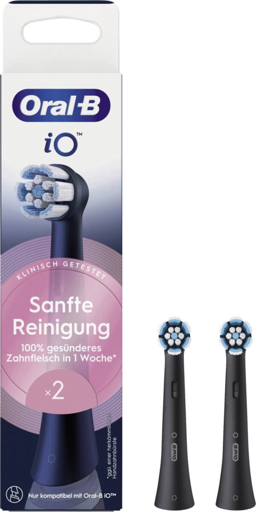 Oral-B Aufsteckbürsten iO Sanfte Reinigung BLACK 2er  