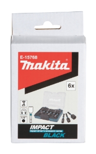 Makita E-15768 Impact Black Stecknuss-Set mit Sechskant-Schaft 6 teilig • Set