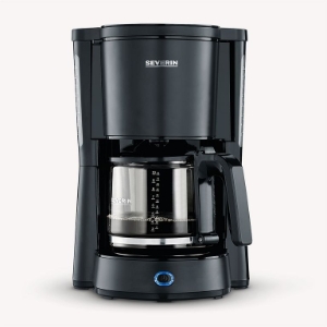 Severin KA9554 Filterkaffeemaschine Glaskanne,  1000 W, 10 Tassen, inox-schwarz-matt