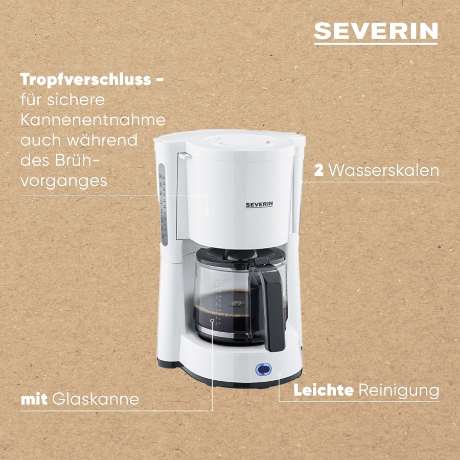 Severin KA4816 Filter-Kaffeemaschine Weiss-Schwarz 