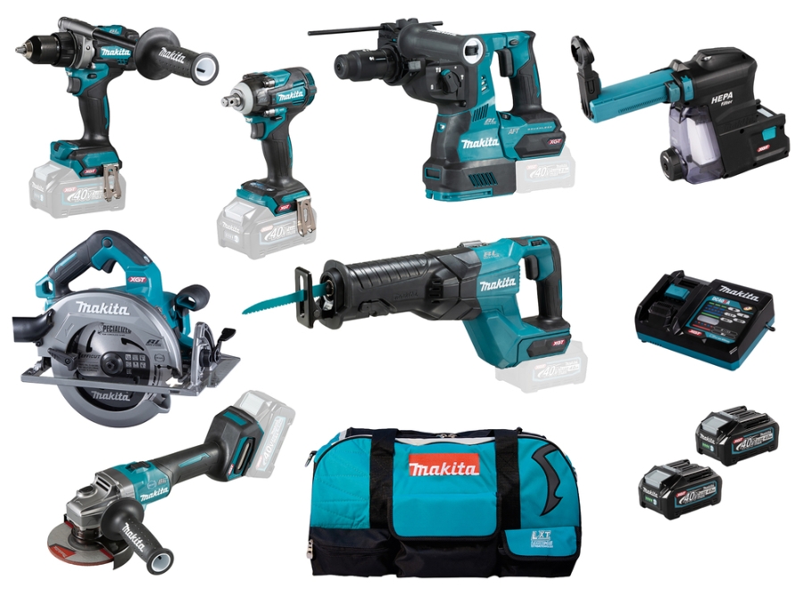Makita DK0154G602 Akku-Spezialset XGT 40 V max Lieferung inkl. Transporttasche, zwei 4,0 Ah Akkus mit Kappe
