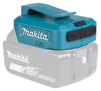Makita DECADP05 USB-Akku Adapter LXT, 18 V 14,4V-18V • Li-ion 