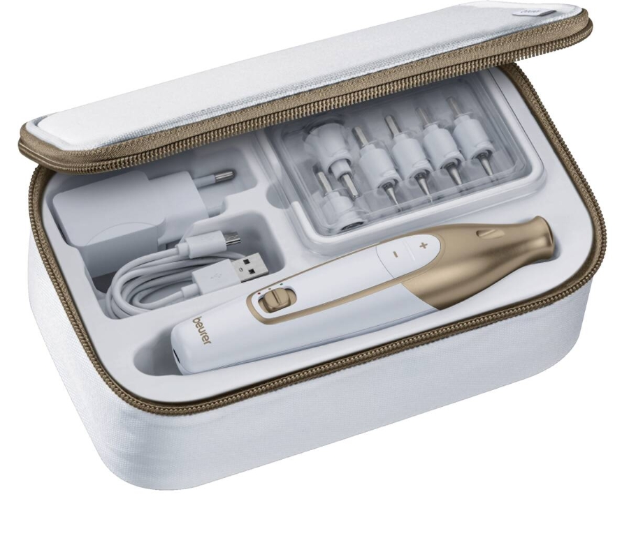 Beurer MP 64 Elektrisches Maniküre/Pediküre-Set  Weiss-Gold