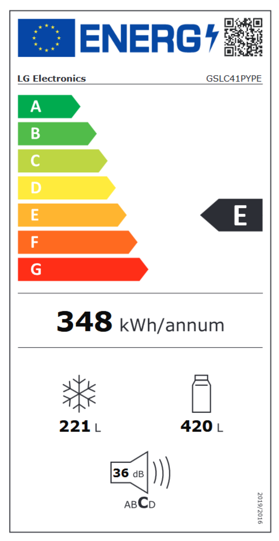 LG GSLC41PYPE  Side-by-Side NoFrost mit Wassertank 