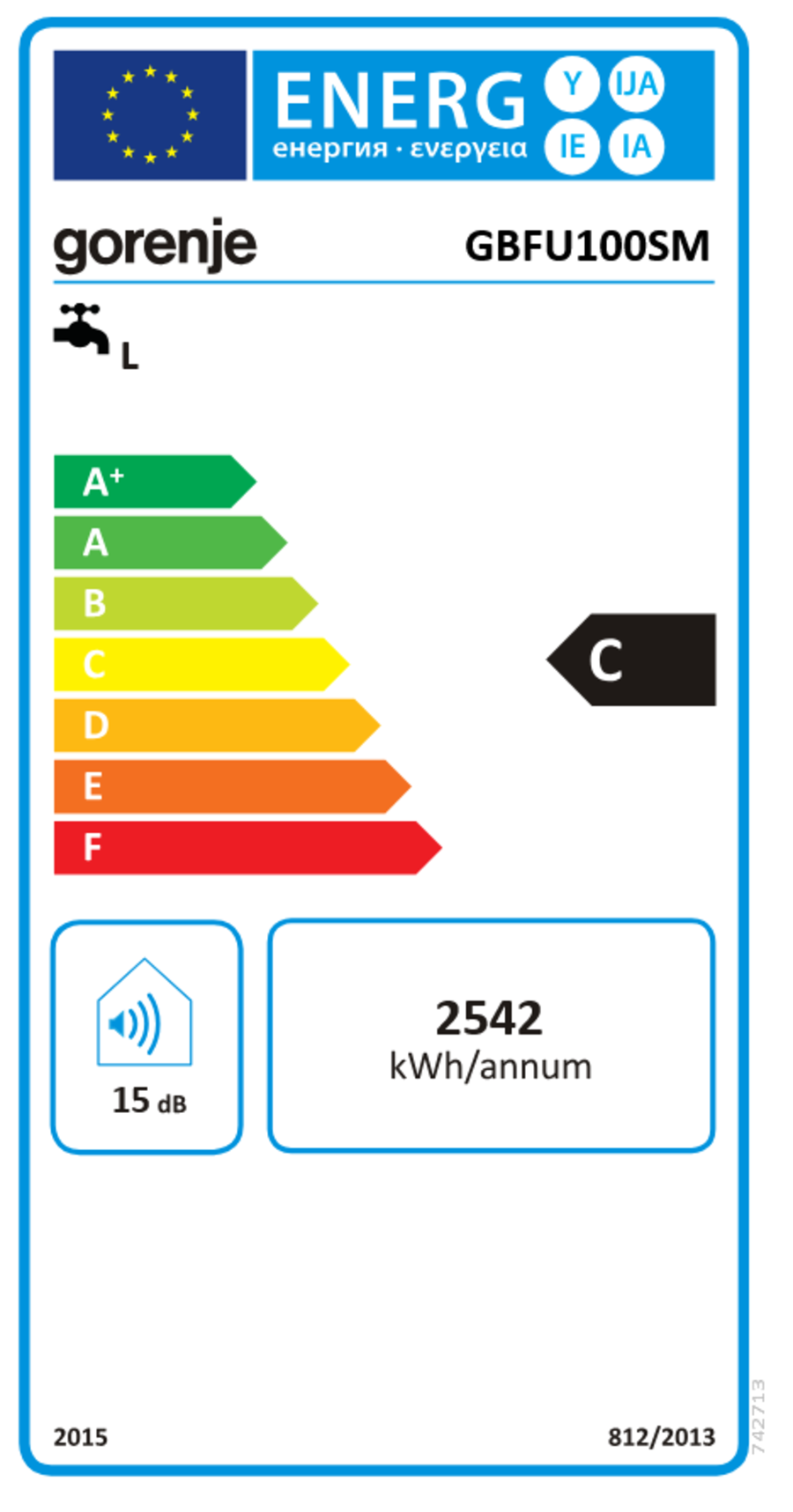 Gorenje GBFU100SM Warmwasserspeicher ca. 100l 1Kw 