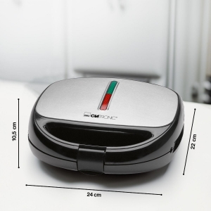 Clatronic WA 3670 Sandwichtoaster mit Wechselplatten 3 in  schwarz/edelstahl