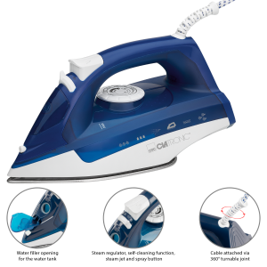 Clatronic DB 3704 Dampfbügeleisen, 2200 W,Edelstahlsohle 