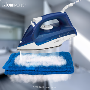 Clatronic DB 3704 Dampfbügeleisen, 2200 W,Edelstahlsohle 