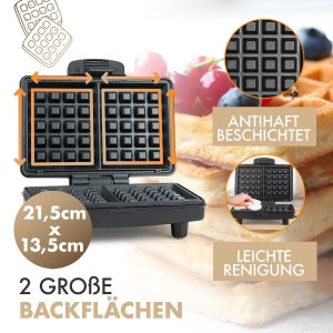 Clatronic Waffelautomat WA 3606 schwarz/edelstahl 800 W 