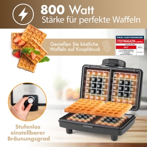 Clatronic Waffelautomat WA 3606 schwarz/edelstahl 800 W 