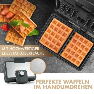 Clatronic Waffelautomat WA 3606 schwarz/edelstahl 800 W 