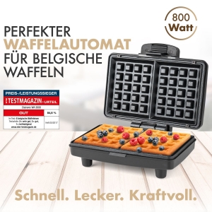 Clatronic Waffelautomat WA 3606 schwarz/edelstahl 800 W 