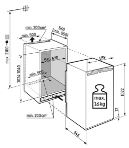 Liebherr IRd 4021-22 Kühlschrank Einbau 102 cm Nische mit Gefrierfach