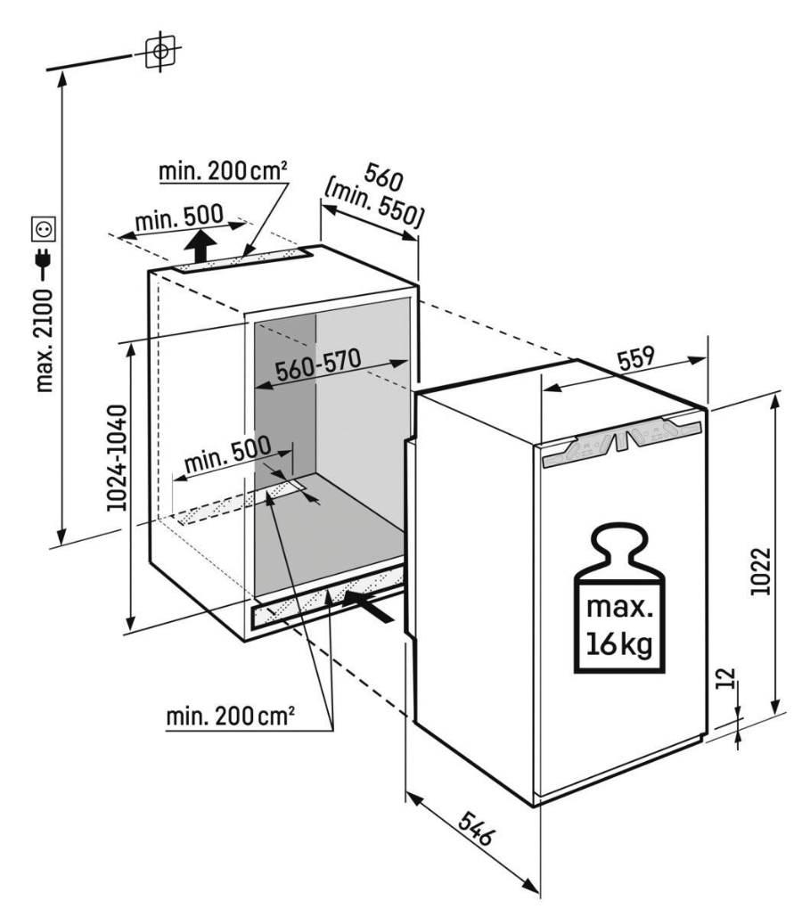 Liebherr IRd 4021-22 Kühlschrank Einbau 102 cm Nische mit Gefrierfach