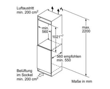 Siemens KI32LADD1 Einbau-Kühlschrank m.Gefrierfach H:102cm,D 