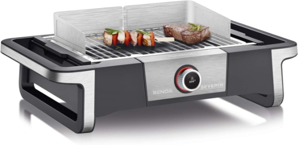 Severin PG 8114 SENOA DigitalBOOST Elektrogrill Schwarz-Silber 