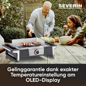 Severin PG 8114 SENOA DigitalBOOST Elektrogrill Schwarz-Silber 