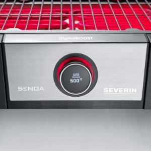 Severin PG 8114 SENOA DigitalBOOST Elektrogrill Schwarz-Silber 