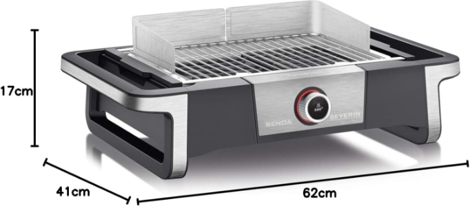 Severin PG 8114 SENOA DigitalBOOST Elektrogrill Schwarz-Silber 