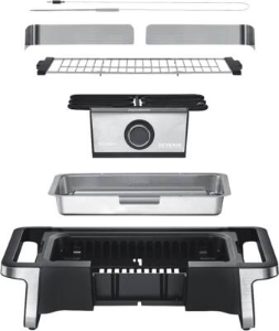 Severin PG 8114 SENOA DigitalBOOST Elektrogrill Schwarz-Silber 
