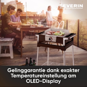 Severin PG 8118 SENOA DigitalBOOST S  Elektrogrill Schwarz-Silber