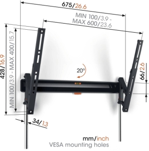 Vogel`s TVM 3615 Wandhalterung Schwarz 