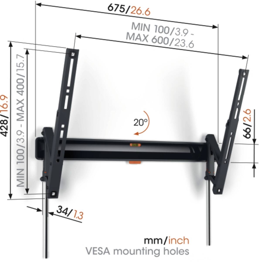 Vogel`s TVM 3615 Wandhalterung Schwarz 