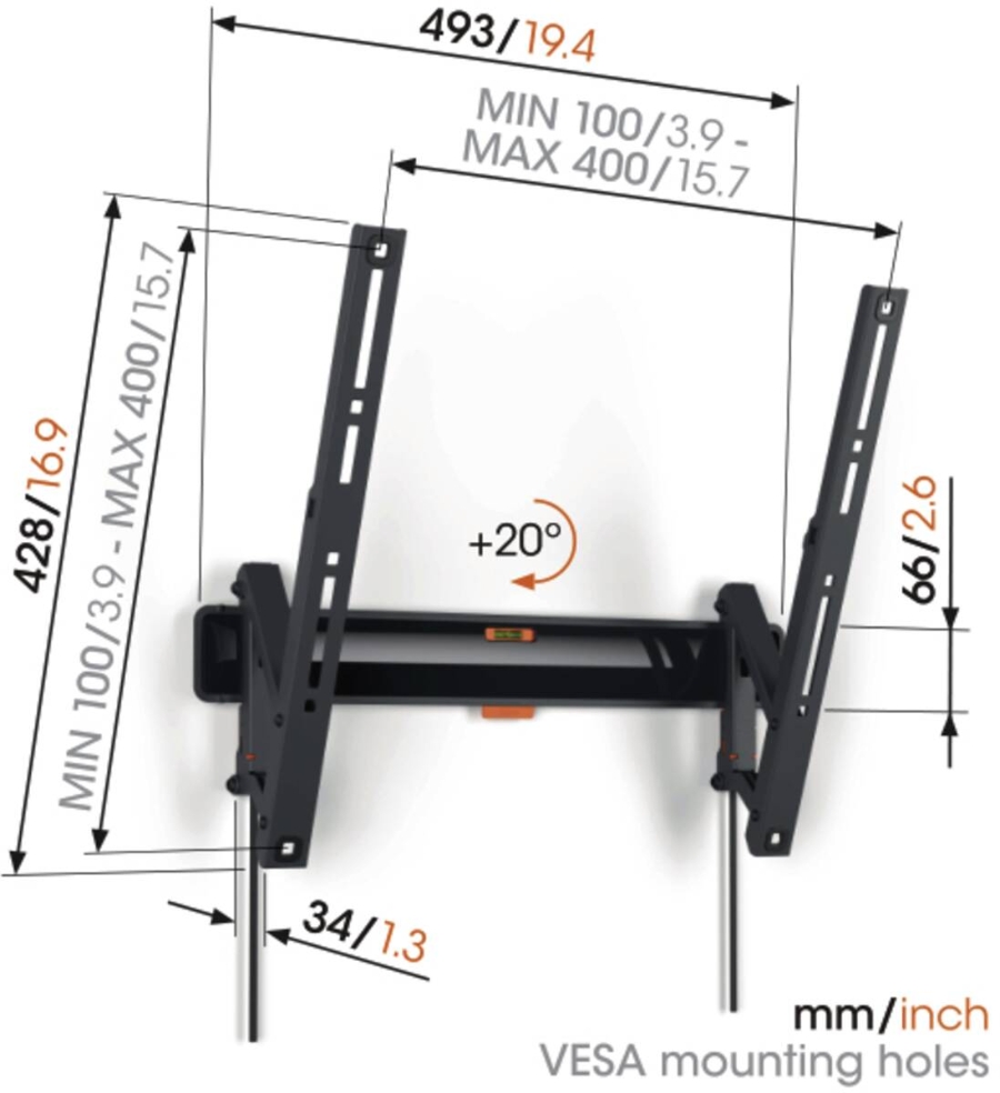 Vogel`s TVM 3415 Wandhalterung Schwarz 