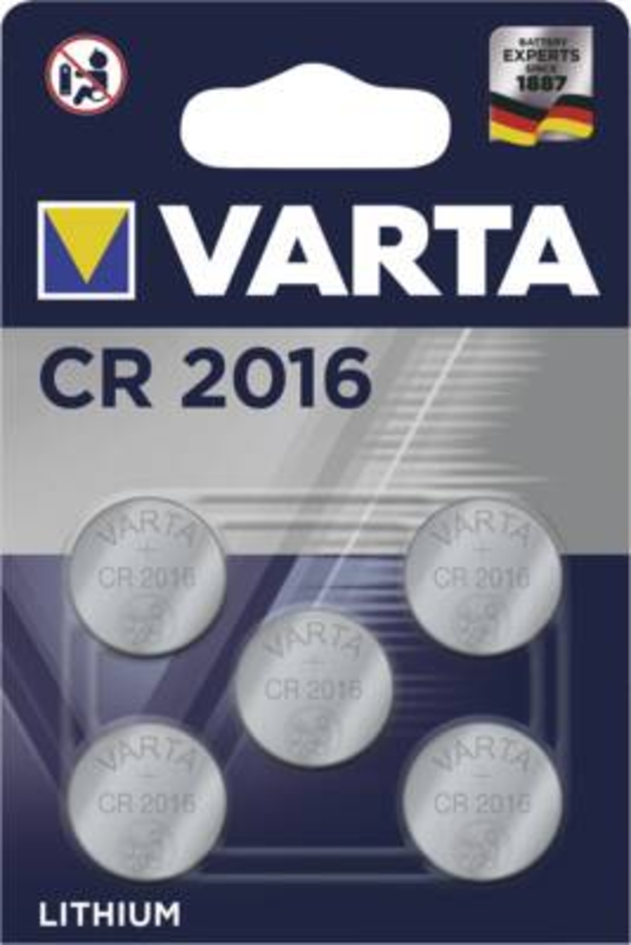 Varta CR 2016 Electronics 5-er Bilster Batterien 