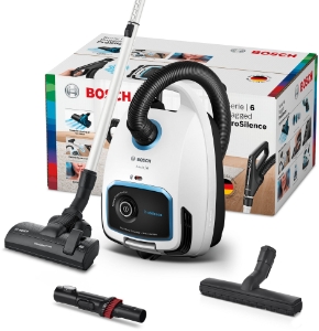 Bosch BGL6TSIL Serie 6, Staubsauger mit Beutel, ProSilence, Weiß 