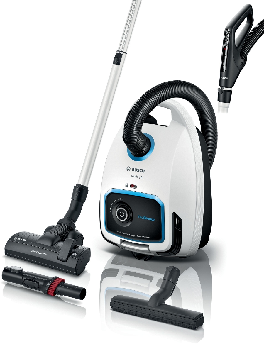Bosch BGL6TSIL Serie 6, Staubsauger mit Beutel, ProSilence, Weiß 