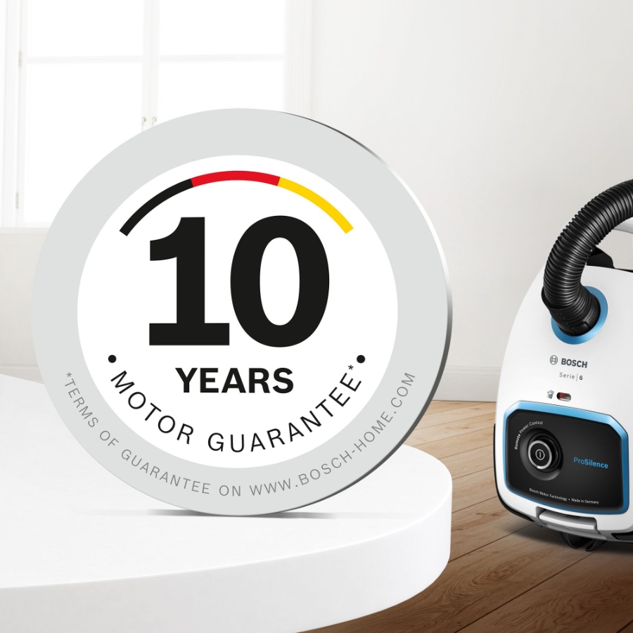 Bosch BGL6TSIL Serie 6, Staubsauger mit Beutel, ProSilence, Weiß 