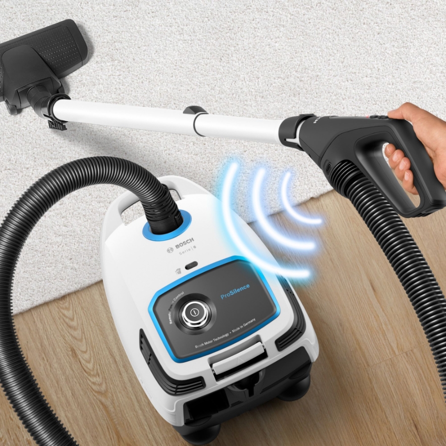 Bosch BGL6TSIL Serie 6, Staubsauger mit Beutel, ProSilence, Weiß 