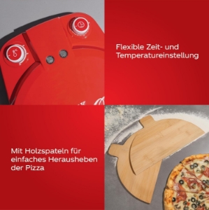 Coca-Cola SPM-800CC Perfekte Pizza in 3-5 Minuten | 30 cm Cordierit 400°C variable Temperatur