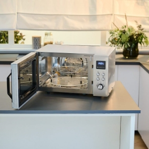Severin MW 7918 Mikrowelle, 900 W, 25 L, Grill, Elektronik Air-Fryer-Funktion , inox