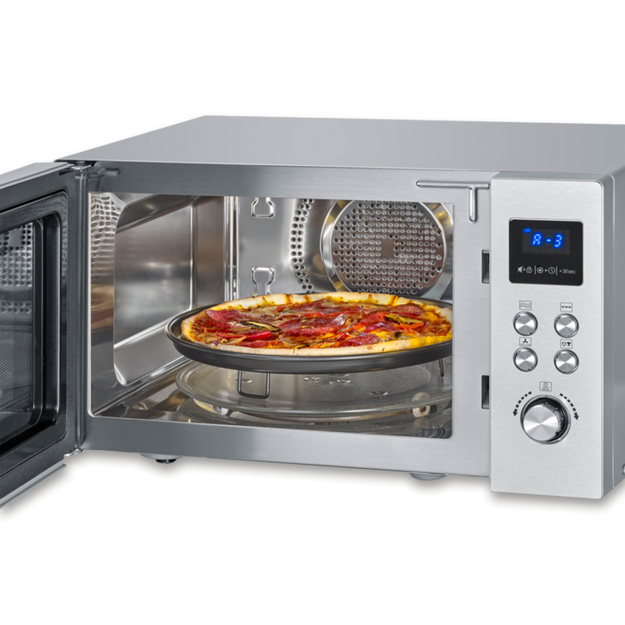 Severin MW 7918 Mikrowelle, 900 W, 25 L, Grill, Elektronik Air-Fryer-Funktion , inox