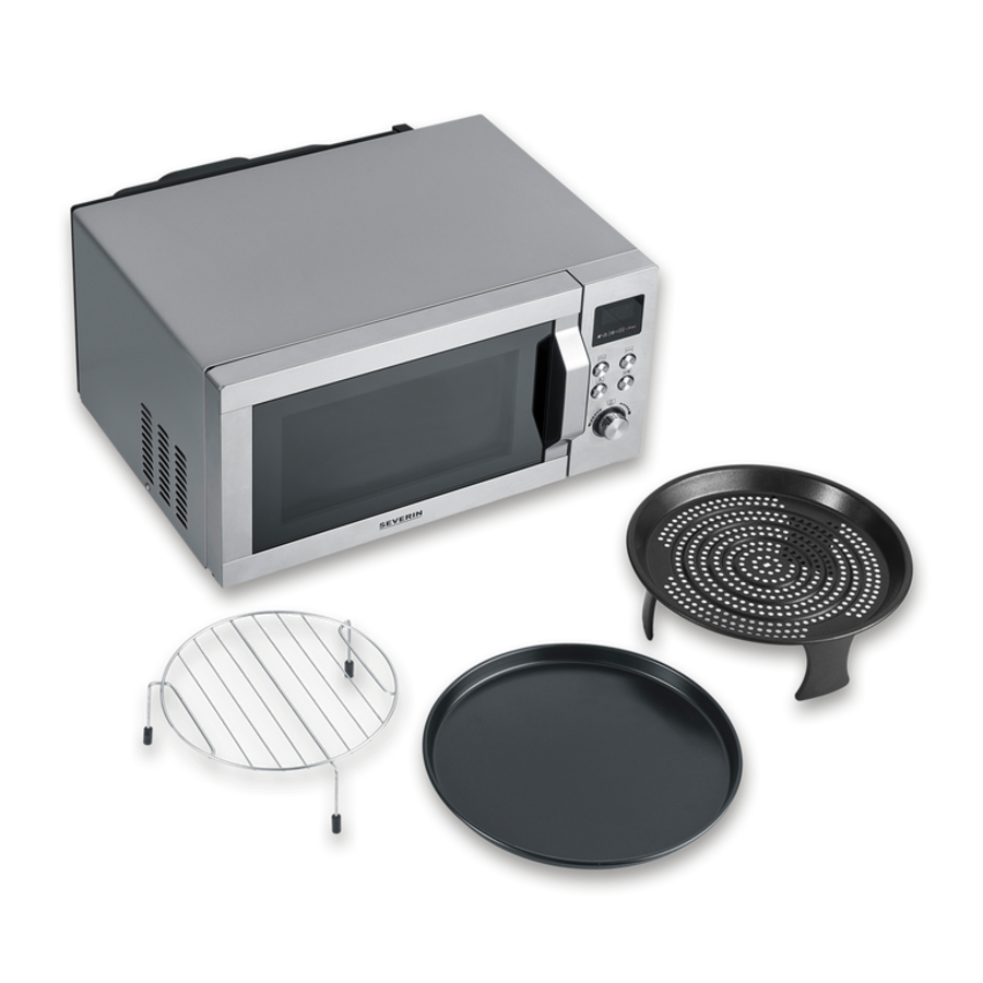 Severin MW 7918 Mikrowelle, 900 W, 25 L, Grill, Elektronik Air-Fryer-Funktion , inox