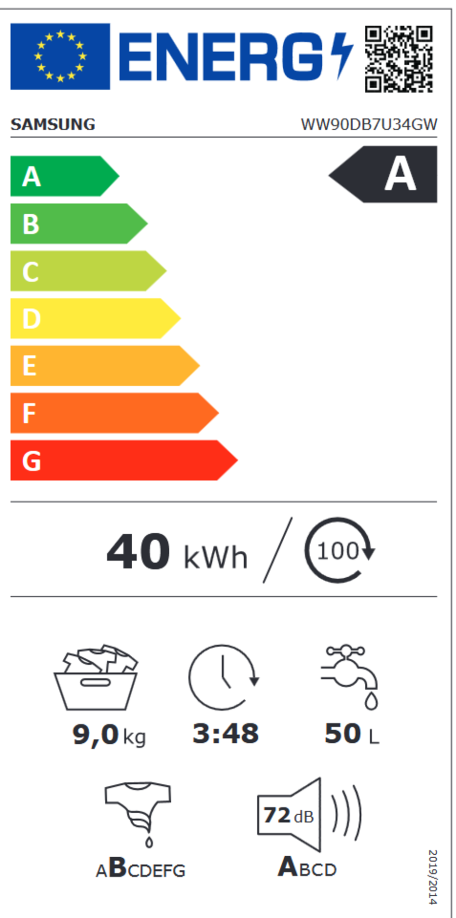 Samsung WW90DB7U34GWU3 eco7090 Waschmaschine 9kg | 