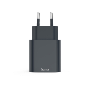 Hama 86441 Schnellladegerät, 1x USB-C, 1x USB-A, PD, 20 W Anthrazit