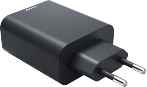 Hama 86444 Schnellladegerät, 1x USB-C, 1x USB-A, PD, 45 W Anthrazit