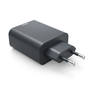 Hama 86444 Schnellladegerät, 1x USB-C, 1x USB-A, PD, 45 W Anthrazit