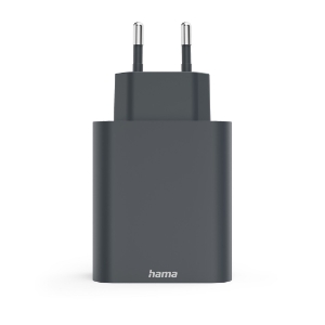 Hama 86444 Schnellladegerät, 1x USB-C, 1x USB-A, PD, 45 W Anthrazit